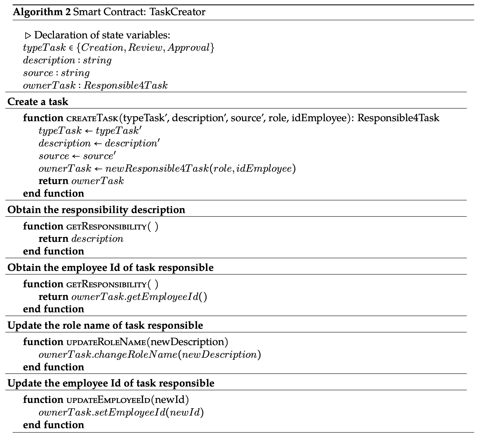 Smart Contract: TaskCreator