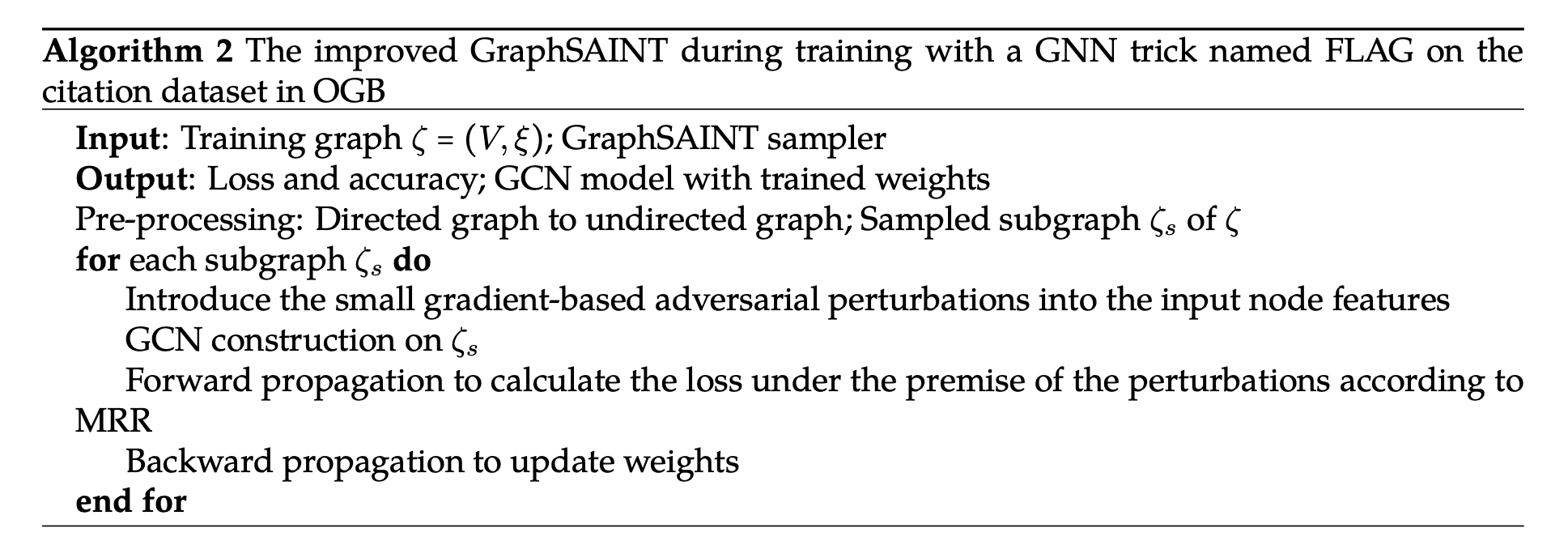 The improved GraphSAINT during training with a GNN trick named FLAG on the citation dataset in OGB
